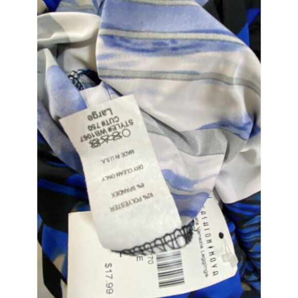 Donata Venezia Royal Blue Abstract Print Leggings By Fashion Nova‎ L - Picture 7 of 10